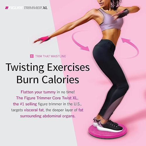 Miniatura 2 de Figure Trimmer Tablero giratorio abdominal XL para ejercicio, disco giratorio de cintura grande de 14 pulgadas para adelgazar y fortalecer equipos