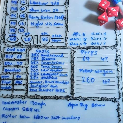 Miniatura 2 de Juego de rol Hoja de Personajes Juego de Silicona Mat 2PCSSET para 5e Calabozos y Dragones -CM2A