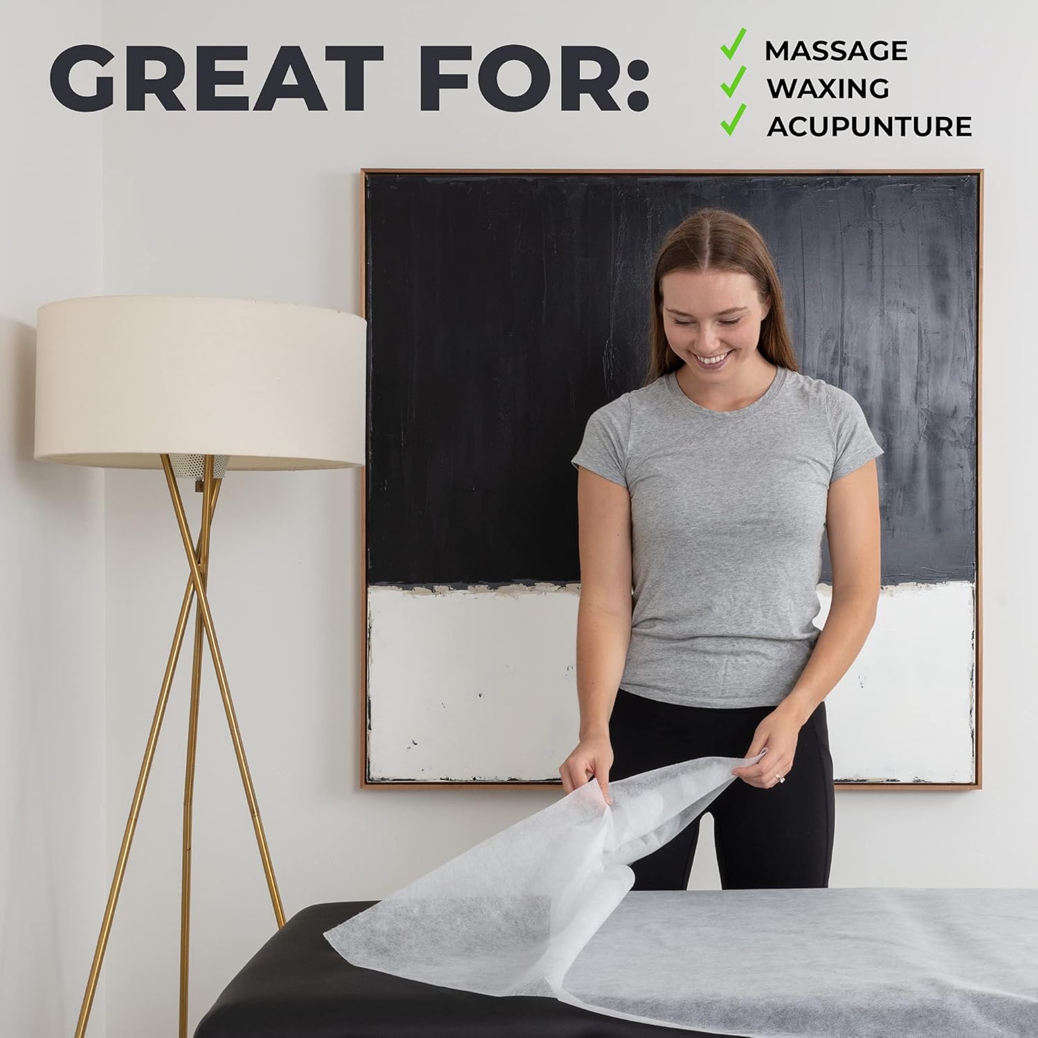MASERTIO Disposable Massage Table Sheets - 60 Sheets Per Roll - Recyclable Nonwoven Fabric Disposable Bed Sheets for Massage, Tattoo, Waxing - No-Crinkle Massage Sheets - 31.5 x 71 Inches (2 Rolls) : Beauty & Personal Care