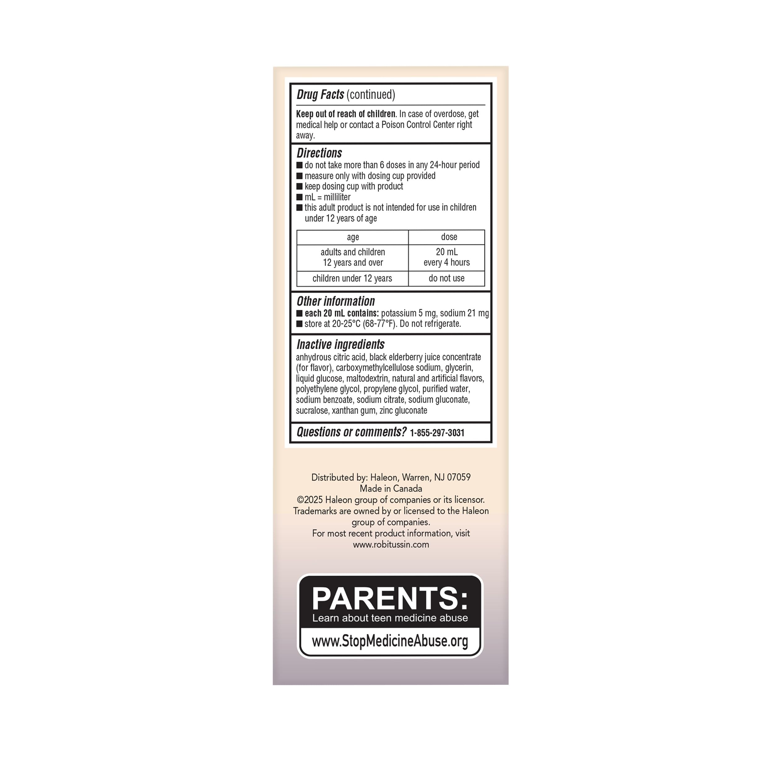Robitussin DM Maximum Strength Cough Medicine, Elderberry, 8 fl oz, 2 Pack — Amazon image 9