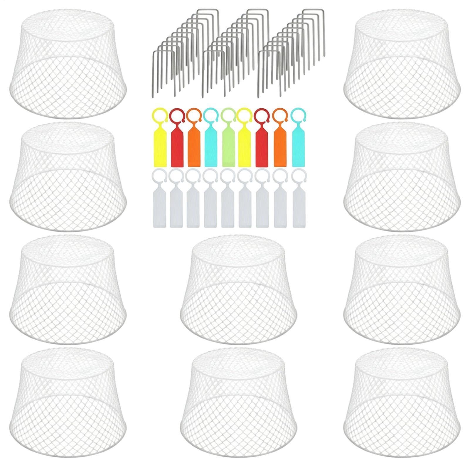 Cloches d'extérieur en maille de fer, 10 pièces, 20,5 x 15 x 10,5 cm, clôtures de protection pour jardin, parterres de fleurs et protection de jeunes végétations