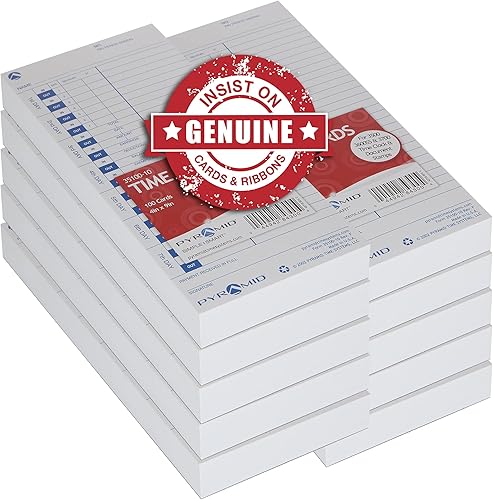 Pyramid Time Systems - Tarjetas de tiempo recicladas al 30% (35100-10MB) para modelos piramidales 3500, 3500SS, 3600SS y 3700 reloj de tiempo y