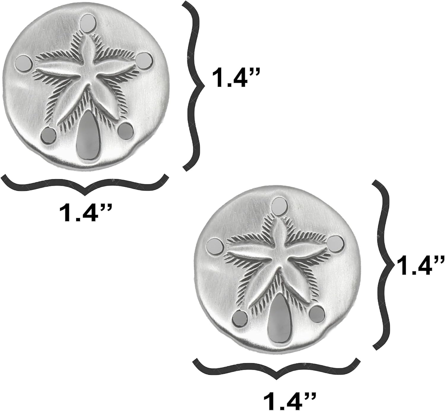 Costello Coastal - Sand Dollar Cabinet Knobs (Set-of-2, Small) - Pewter Collection Hardware