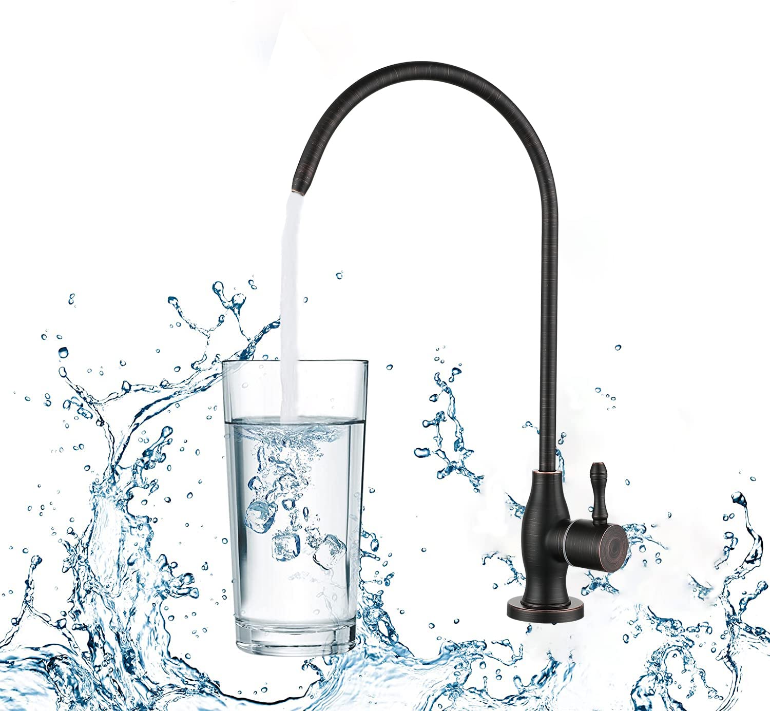 Grifo purificador de agua potable, grifo comercial de filtración de agua para sistema de filtro de agua debajo del fregadero, grifo de agua potable, dispensador de agua potable, bronce aceitado