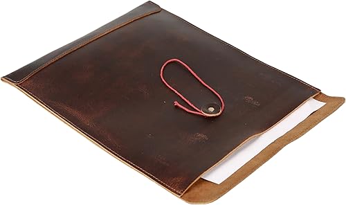 Miniatura 4 de Sobre de cuero para documentos de correo, carpeta de cartera de hojas de vida de oficina y trabajo, carpeta de cartera de documentos, organizador de