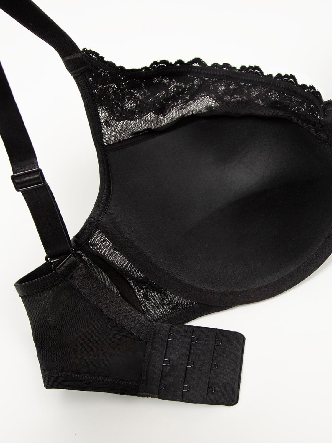 Curvy Couture Womens Sheer Whisper Plunge T-Shirt Underwire Bra - Image 5