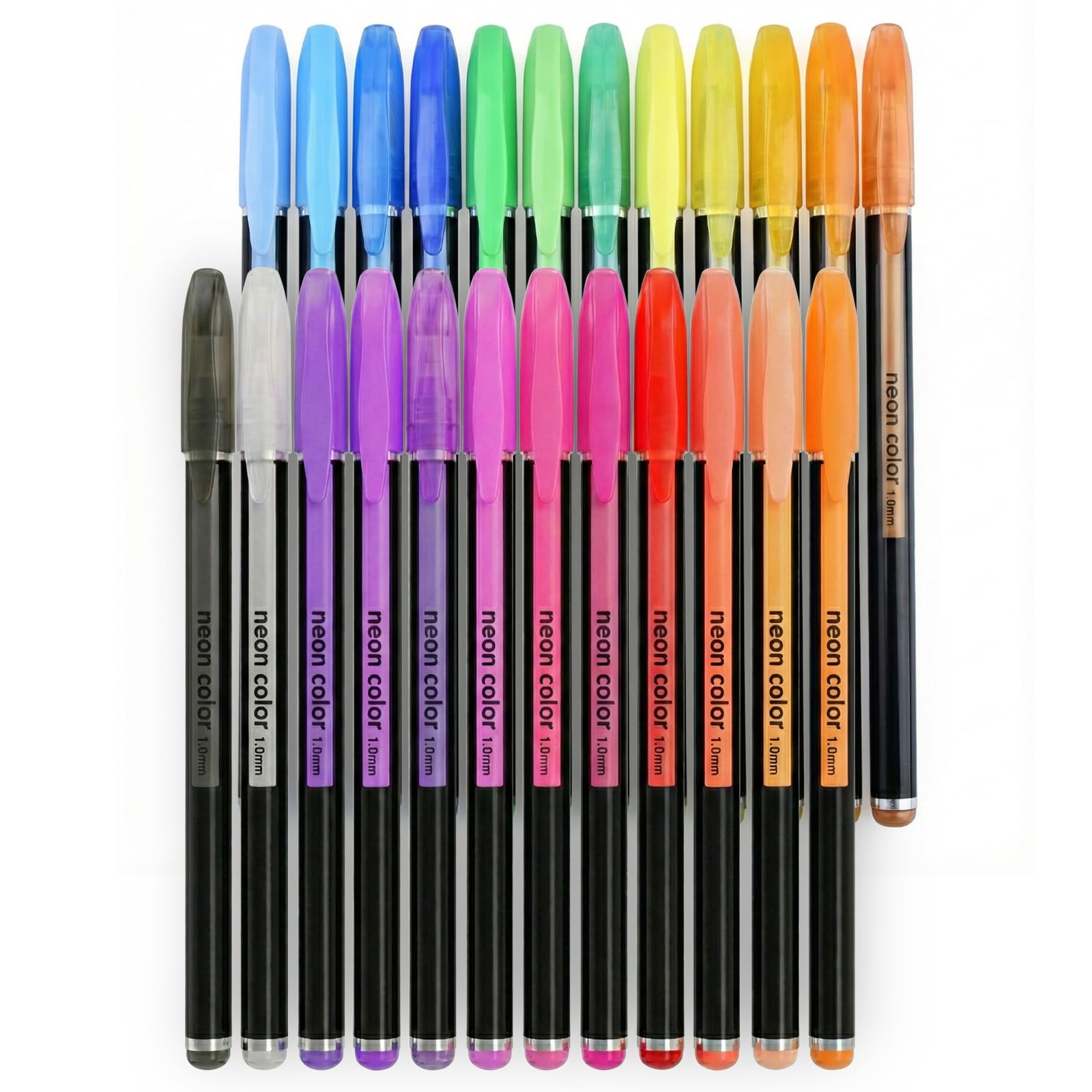 MIN CI 24 Pack Glitter Gel Pen Set, Professional Gel Pens for Sketchnotes, Creative Drawing & Office Supplies, Versatile Stationery, Art Gel Pens for Adults