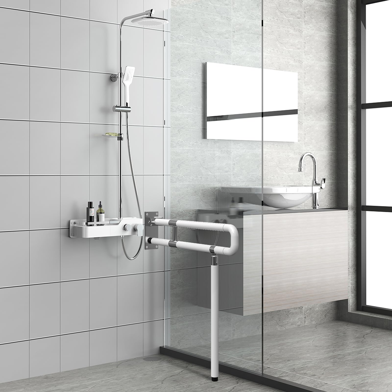 Barra de Apoyo Baño, Mango de movilidad para la Bañera, Baño (75cm) | Baranda de Baño, SUS 304 mango de seguridad antideslizante con fluorescencia para baño, bañera Antideslizante Durable