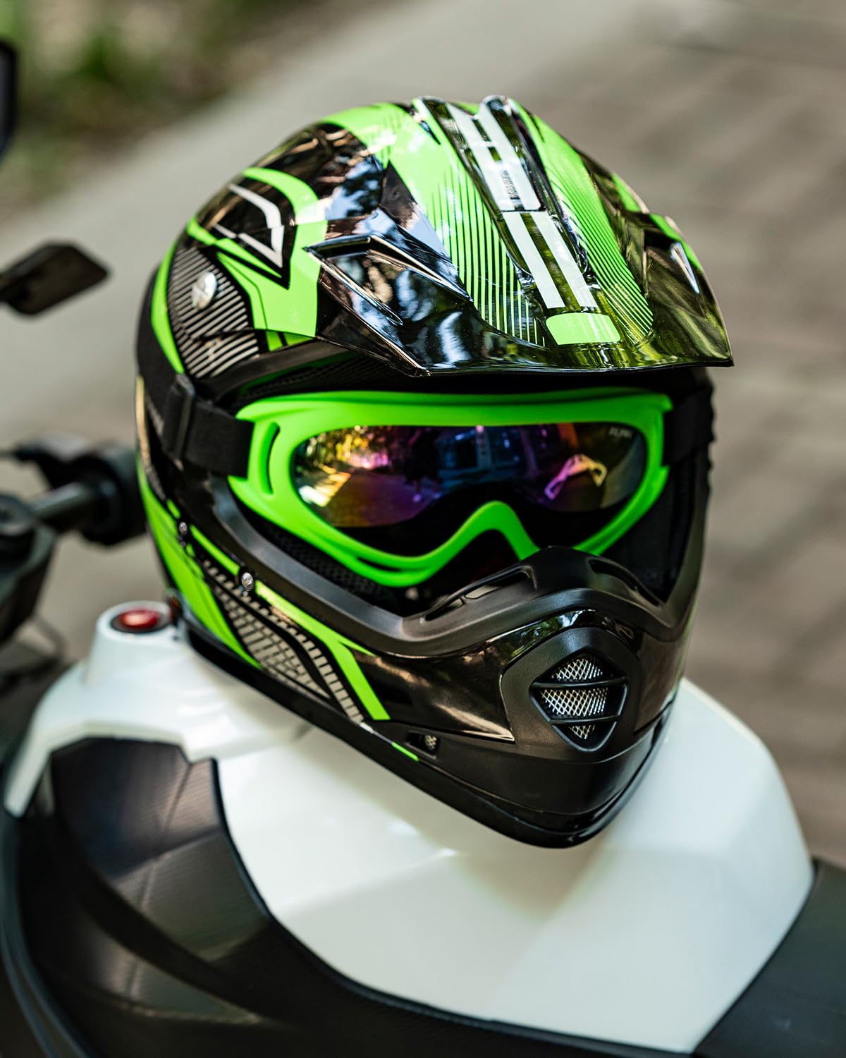 ILM Youth Kids Dirt Bike Helmet DOT Approved Full Face ATV Motocross Set B07 : Automotive