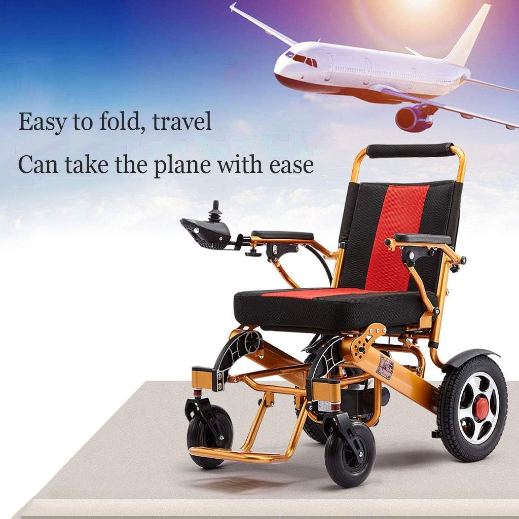SISHUINIANHUA Folding Electric Wheelchair, Lightweight Wheelchair All Terrain Power Scooter Dual Motor Power Chair 12A Lithium Battery : Health & Household