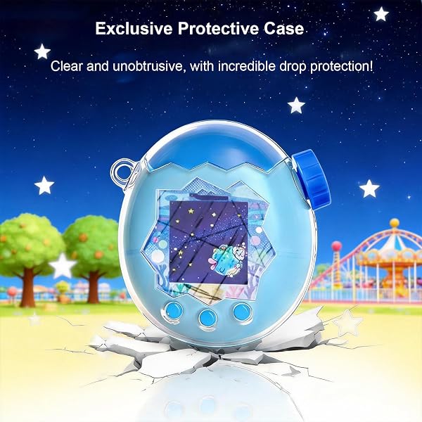 Per Tamagotchi Paradise Console di gioco Custodia rigida per PC Anticaduta Custodia protettiva trasparente Accessori per giochi antiscivolo (Trasparente) - 3