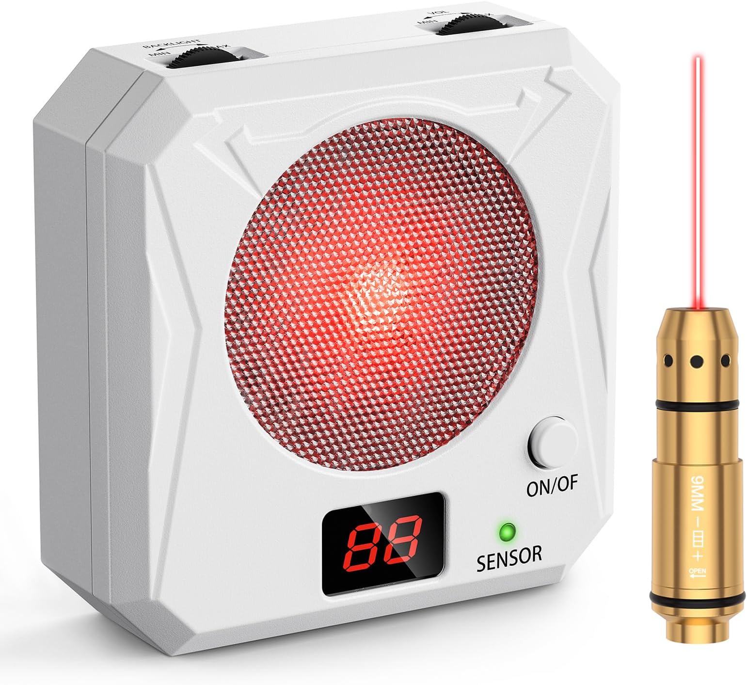 Portable Dry Fire Training System 9mm Laser Training Cartridge and Target Kit Rechargeable Electronic Counting Target with 5 Difficulty Grade for Home Shooting Practice and Training