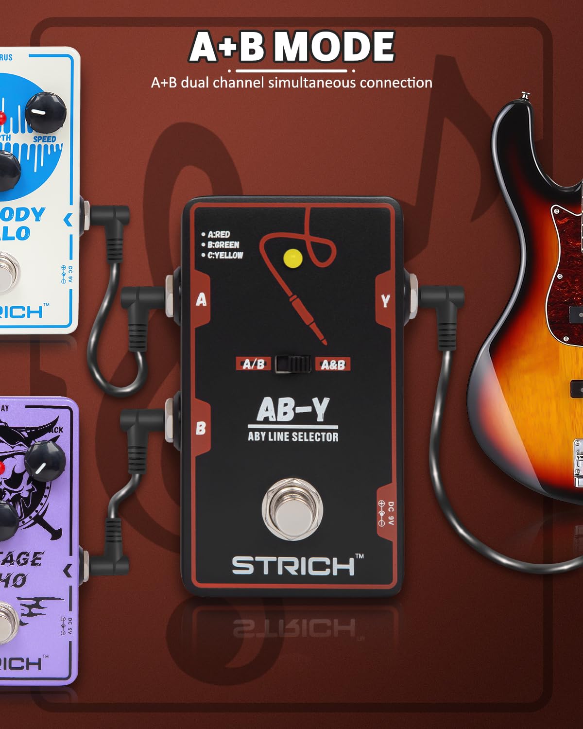 Amazon.com: STRICH Dual Channel ABY Guitar Pedal, Electric Guitar