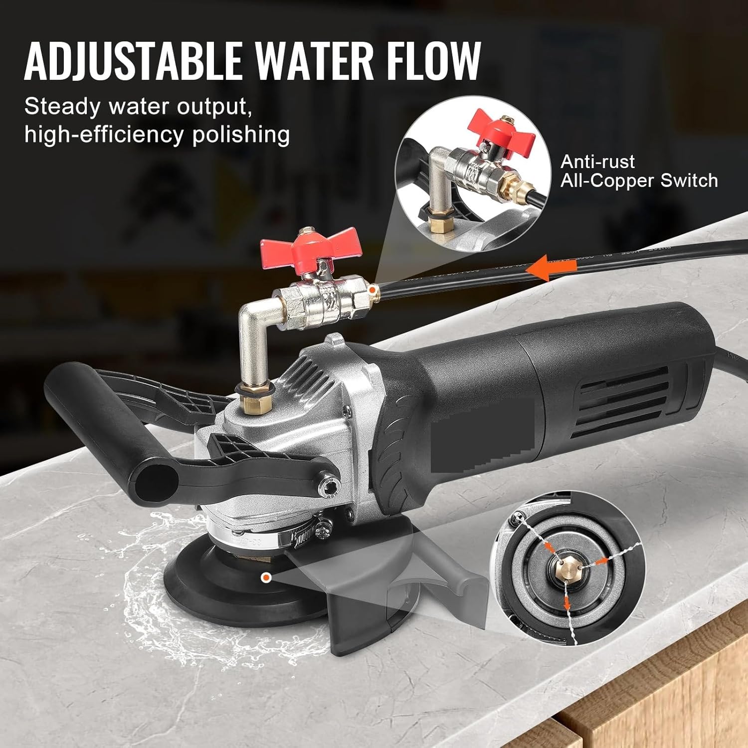 Wet Polisher 800W 4inch Concrete Grinder Wet Grinder Machine For Marble Granite Stone Rock Tile Equipped