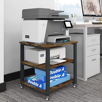 PUNCIA 3-Tier Laser Printer Stand with Storage for Home Office