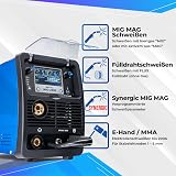 IPOTOOLS MIG-250S MIG MAG Synergy Soldering Machine - Synergy MIG Soldering Machine with 250A 230V IGBT, 5 in 1 MIG Flux MMA Electrodes, Portable Welding Station, 7 Year Warranty - 2