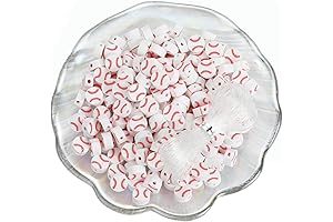 100 Pieces Baseball Spacer Loose Beads for DIY Jewelry Making