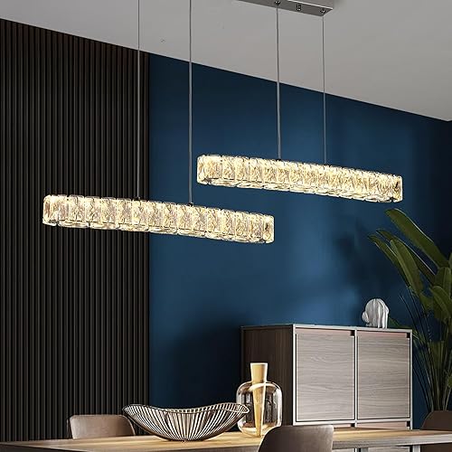 Miniatura 72 de Moderno candelabro de cristal LED, iluminación empotrada, lámpara colgante con control remoto para sala de estar, comedor, dormitorio, isla