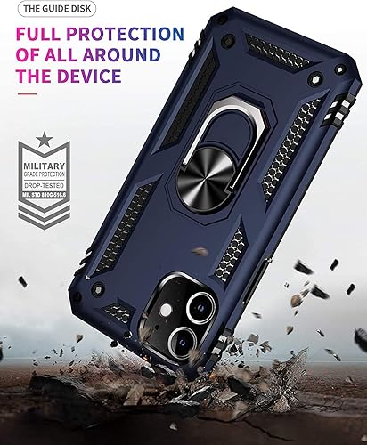 Miniatura 4 de KKBL - Funda para teléfono compatible con iPhone 11, contraportada con protección contra golpes, anillo con función atril, color azul
