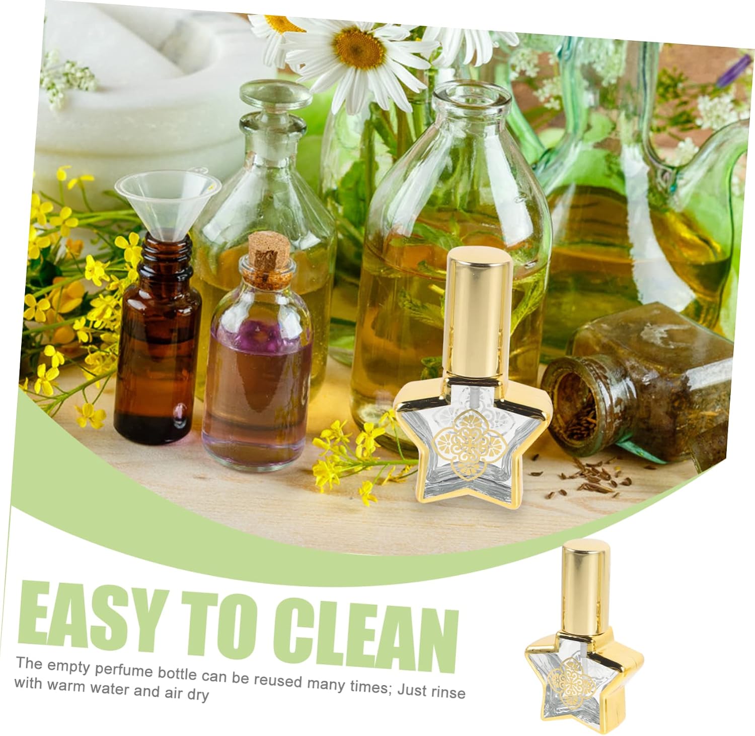 Ipetboom 4pcs 8ml Glass Perfume Bottles Star Shape Refillable Spray image 5