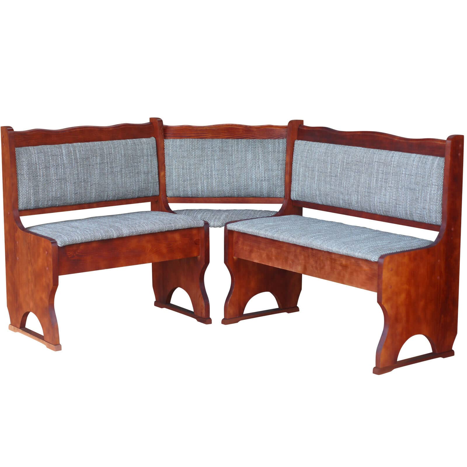k koma Imbottitura Panca angolare in legno di pino, colore Calvados con imbottitura in legno massello – beige (140 x 200)