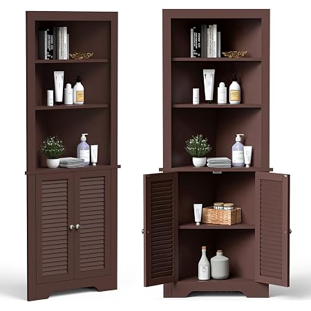 Tall Bathroom Storage Cabinet Espresso – Rispa
