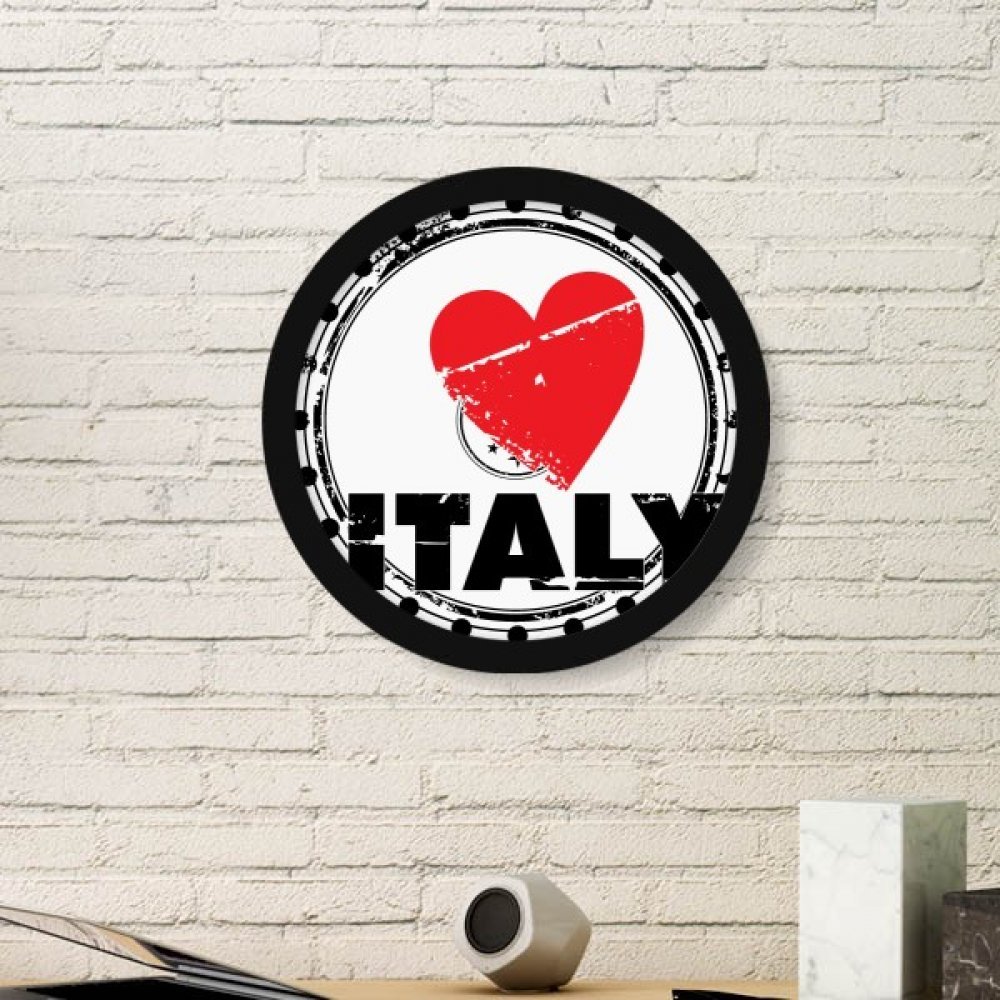 Illustration J'aime l'Italie cadre rond noir pour créer une ambiance de voyage au salon