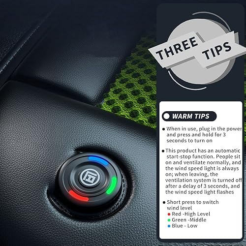 Miniatura 4 de Cojín de enfriamiento para asiento de automóvil, 10 ventiladores y sistema de 3 temperaturas ajustables de 12 V, enfriamiento rápido de 15 segundos