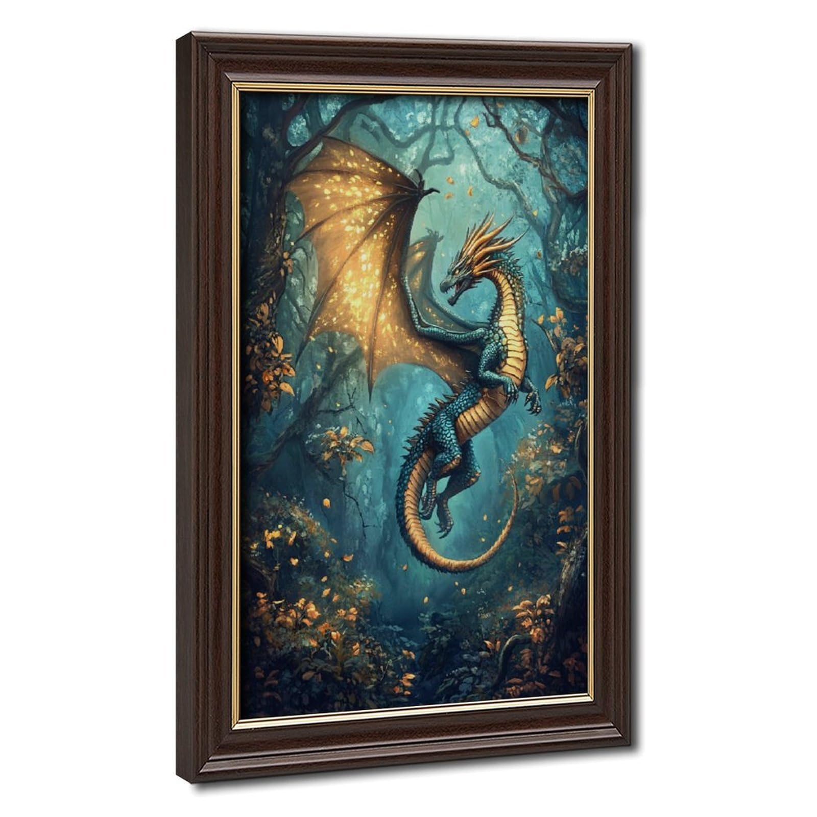 Bareronor Forest Dragon Poster (3) Canvas Poster Bedroom Decor Landscape Office Room Decor Gift 20" L X 30" W
