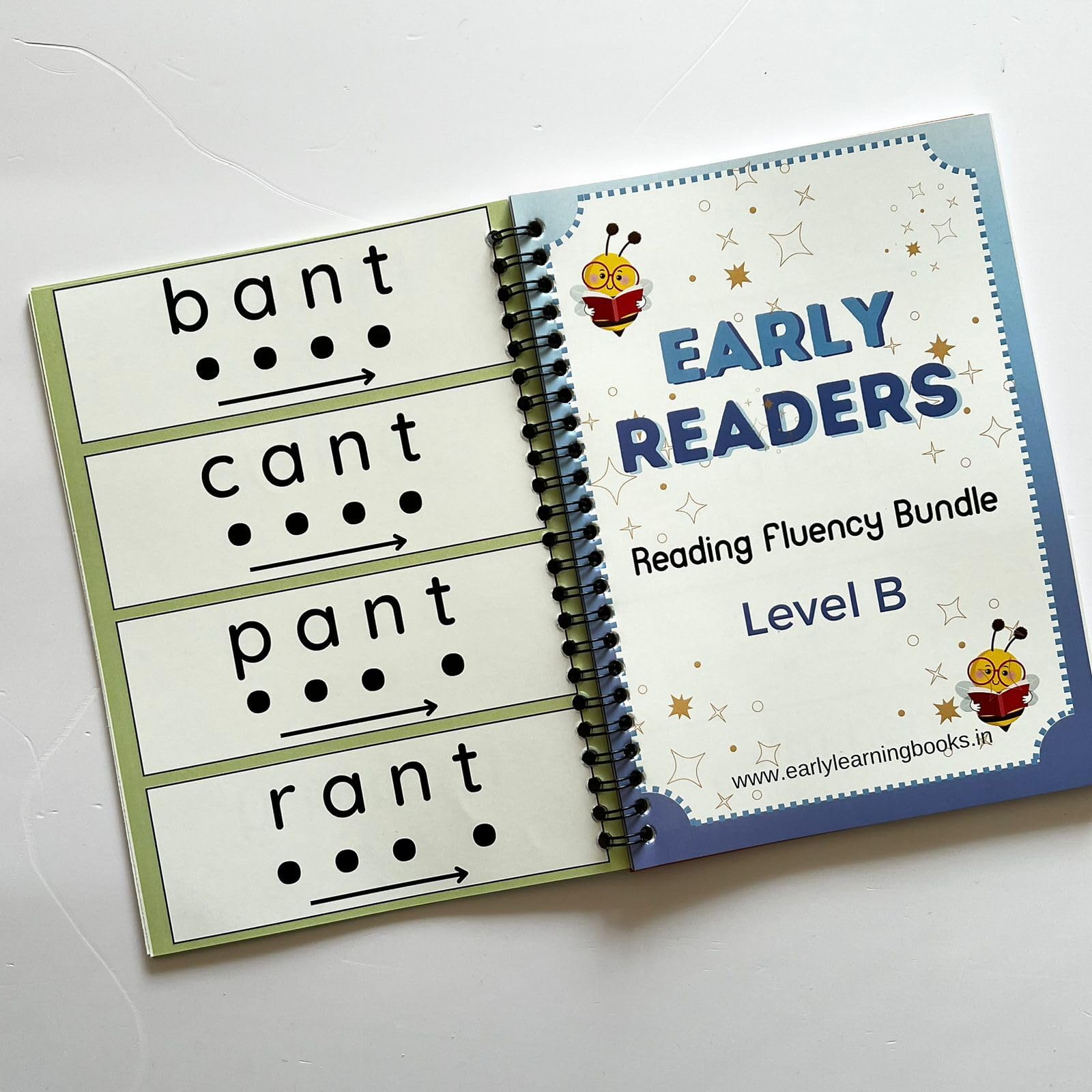Toddlearner 4 in 1 Early Readers Reading Resources for Kids. Includes Reading practice of Words, Sentences and Passages. Suitable for 3-7 Years.