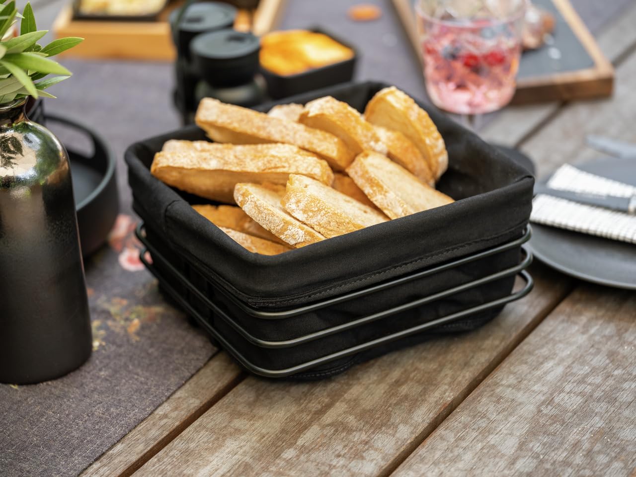 Baroni Home Brotkorb Riccioli - Metall Korb 20x20cm Für Tischdekoration