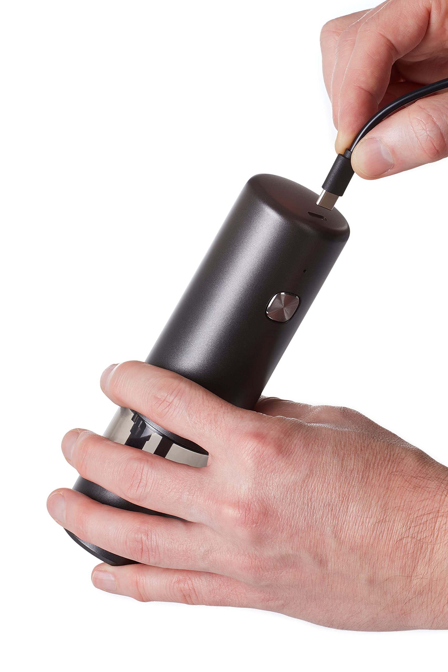 AdHoc Set elektrische aufladbare Salzmühle und Pfeffermühle i.Mill | langlebiges Keramikmahlwerk | Mahlergebnis fein bis grob | praktische LED