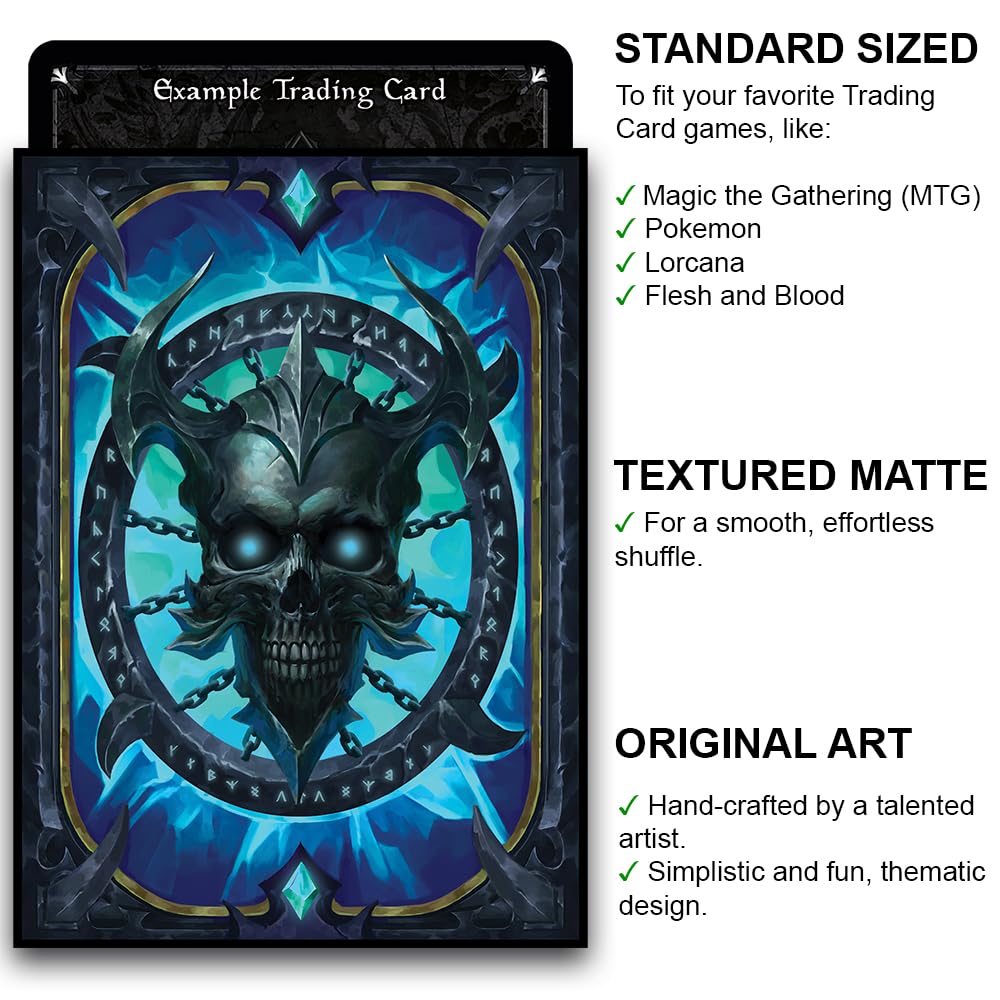 Fantasy North - Libro de los Muertos - Serie I de libros de hechizos - 100 fundas texturizadas mate para cartas TCG - Se adapta a Magic MTG Commander Pokemon y otros juegos de cartas - Fundas de