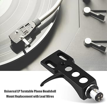 1Pcs Turntable Headshell, Universal LP Phono Cartridge Headshell Mount, Plastic DJ Turntable Bracket, 6.3cm Universal Record Player Cartridge with 4 Wires for Phono