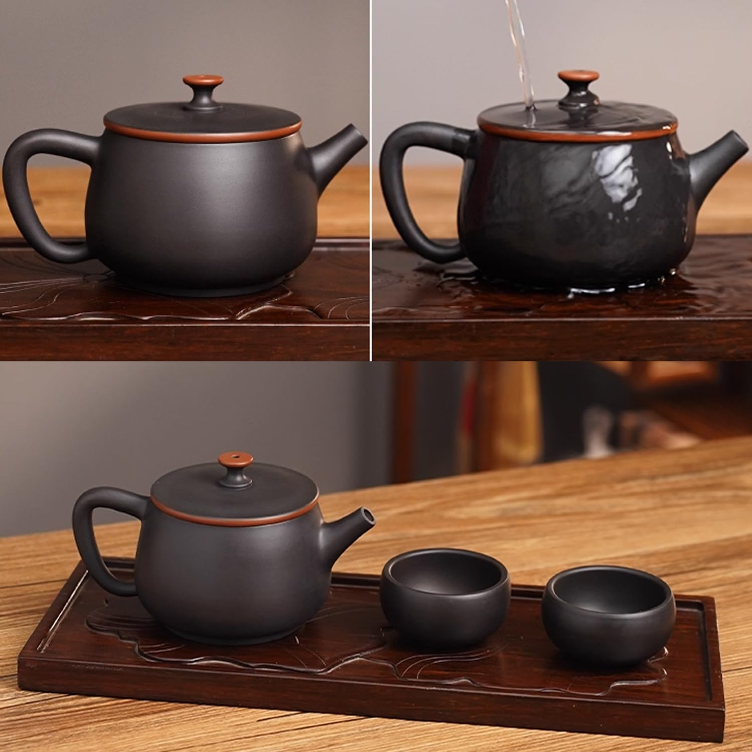 Amazon | 雲南建水紫陶茶壺 高級 コンロ具 全大容量 手作り 漢瓦 家用 
