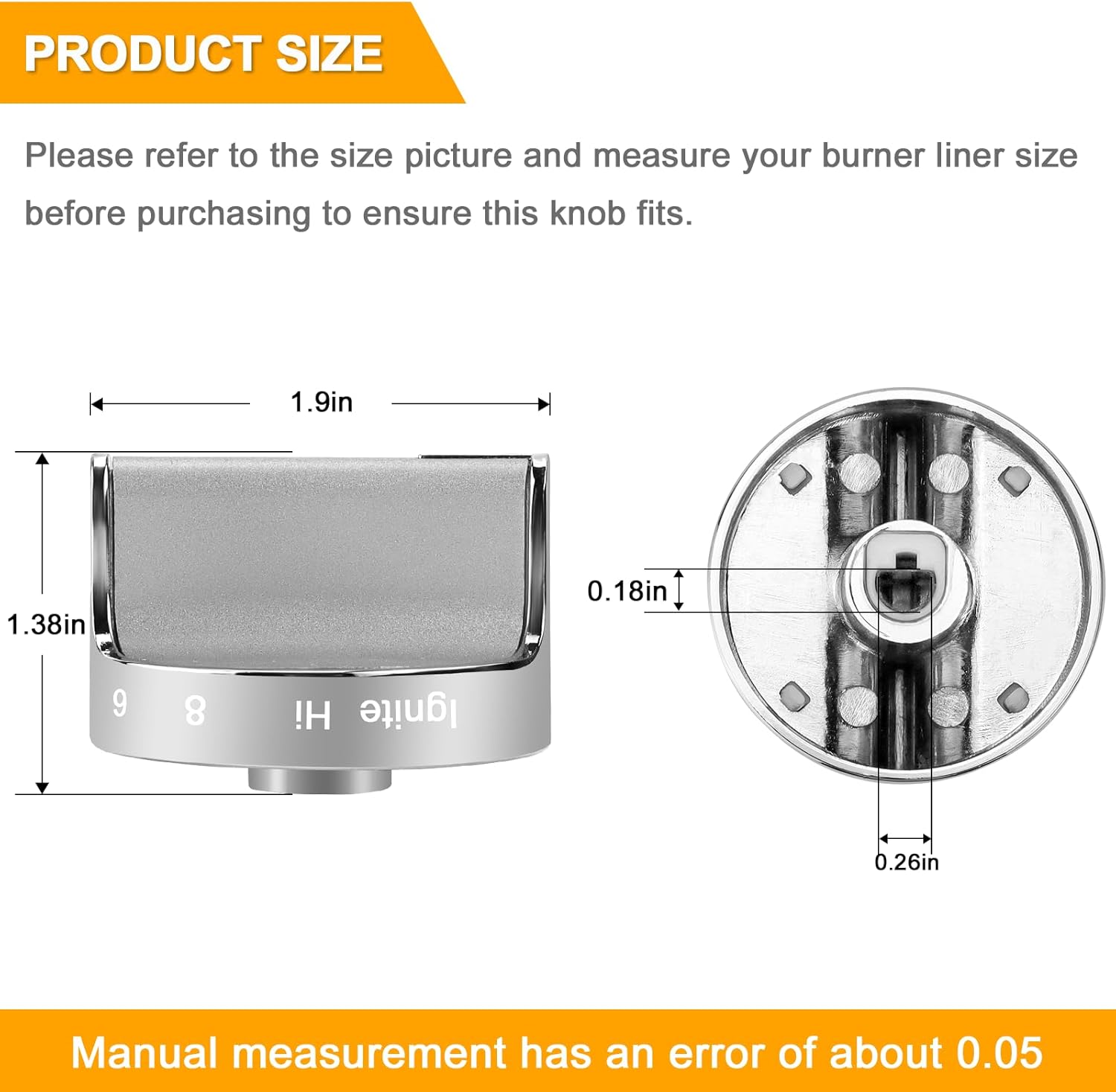 AMI PARTS W10766544 Gas Stove Knobs Burner (Mark-Off) Control Knobs Replacement for Whirlpool Knobs Range WFG540H0ES0 W10430807 W10676228 4248219 AP5958476 PS10067059-5 Pack- Not W10594481