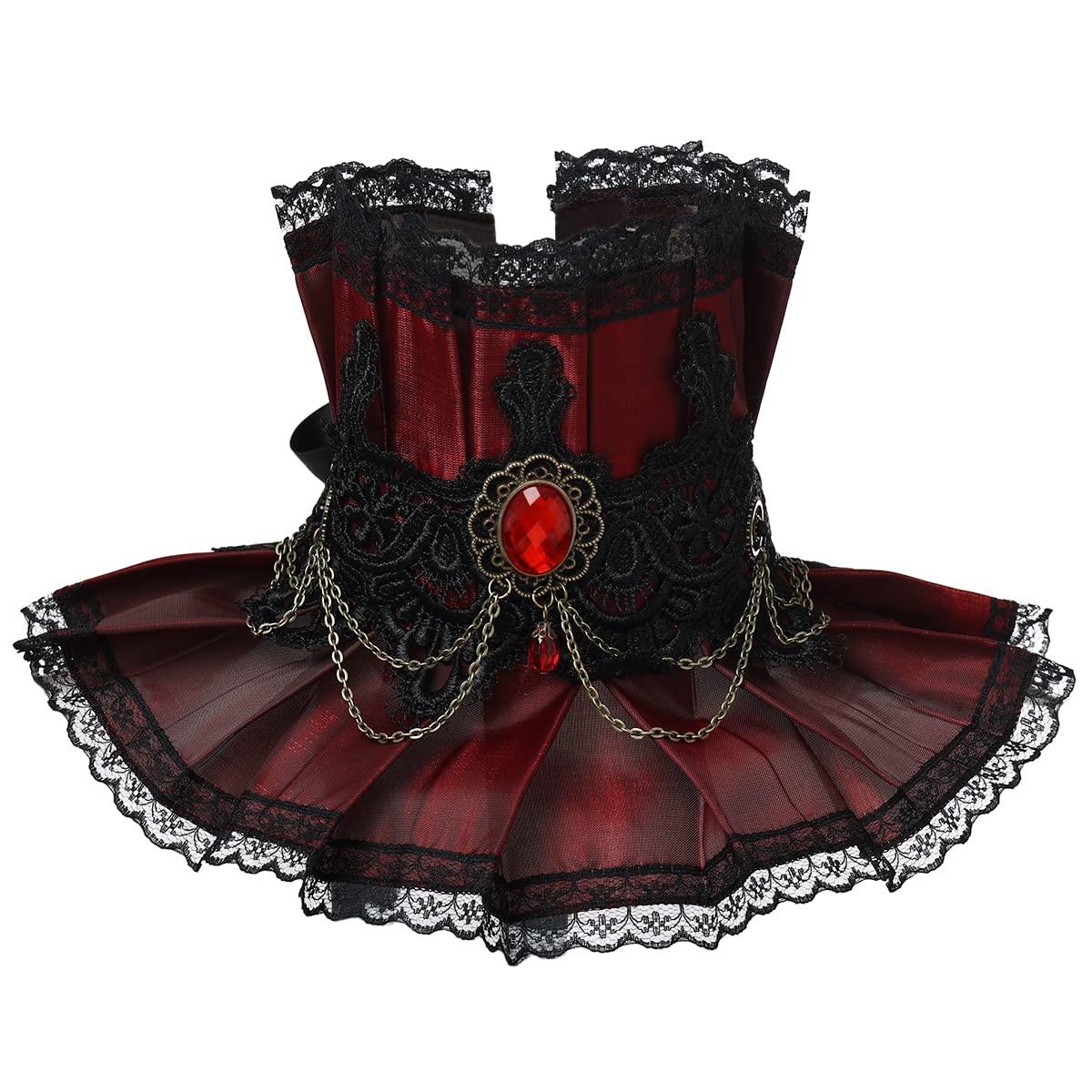 Graceart Women's Red Victorian High Neck Choker Collar