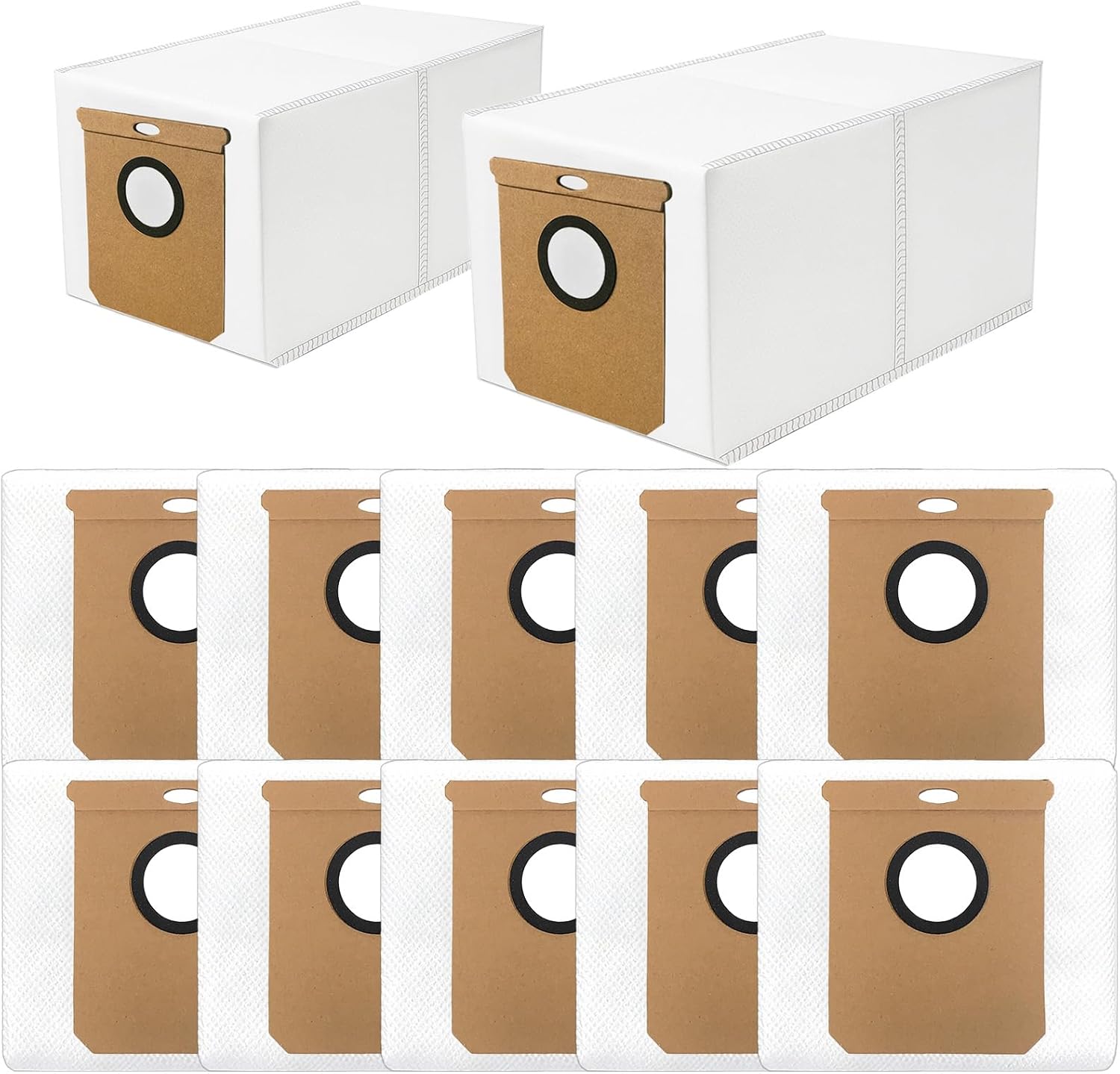 12 Pack 2.5L Large Vacuum Dust Bags for Eufy L60 SES/L50 Series Vacuum Cleaner Self-Emptying Robot Vacuum,Replacement Parts Bags for Conga Home 1000,8090 Ultra,9090AI