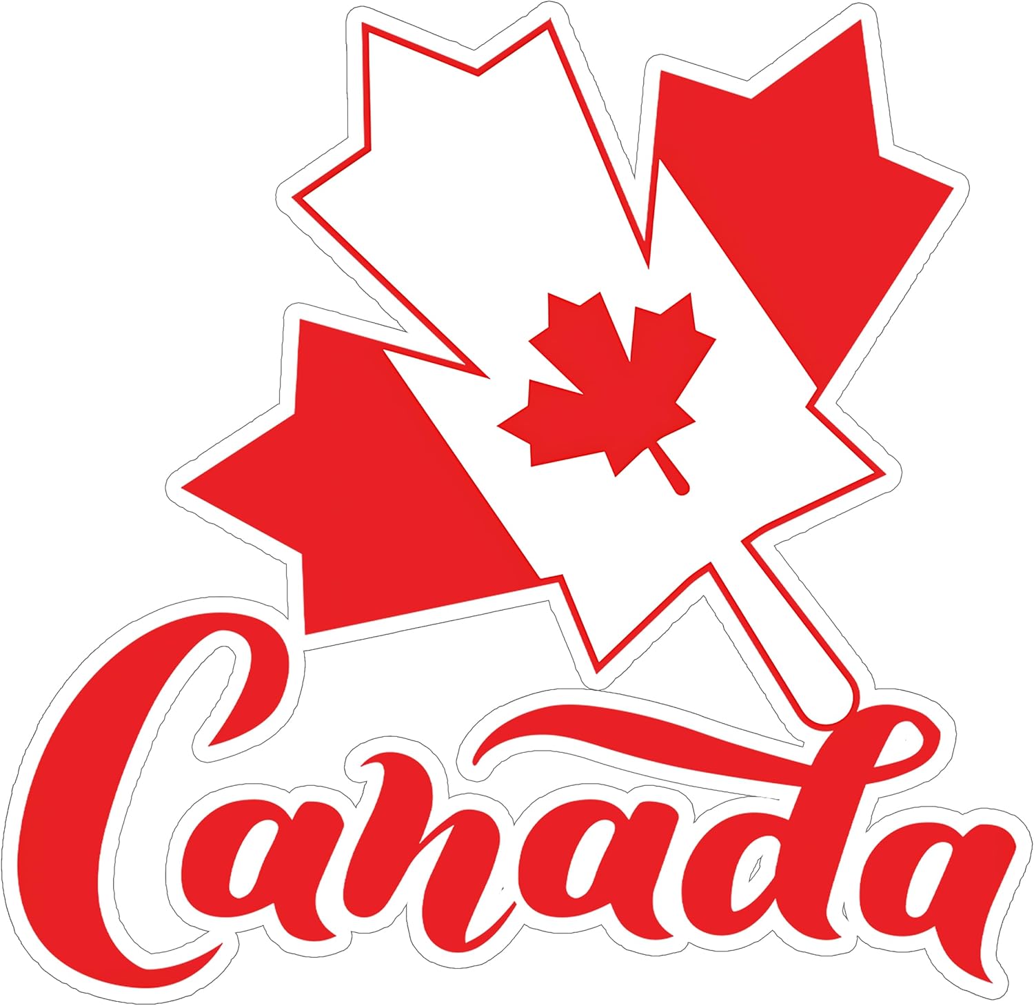 Canada Maple Leaf Sticker 4 Inch City Travel Souvenir Destination - Waterproof Vinyl Decal for Laptop Water Bottle Car Tumbler - Durable Aesthetic Long-Lasting Stickers for Adults ID44990
