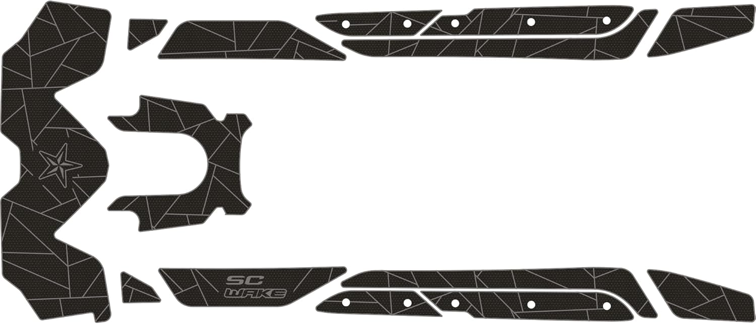 Premium Traction Mats Made for SeaDoo RXT-X 300 (18-21), 6mm Marine Grade PWC Decking, Diamond Cut Non-Slip Mat - Adhesive Comfort Series Fractal Design Mats - Black/Storm Gray