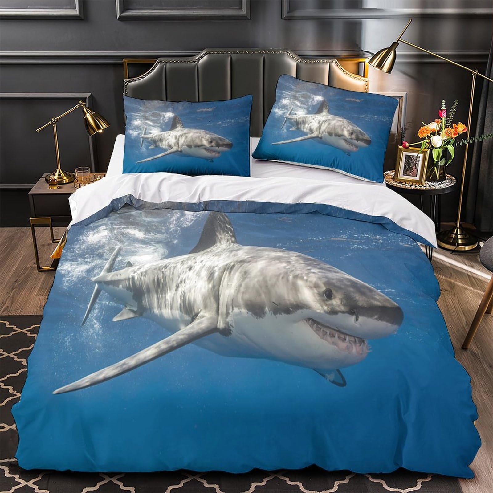 Housse de Couette 3D Effet Requin GreatSharkSwim Single 135x200
