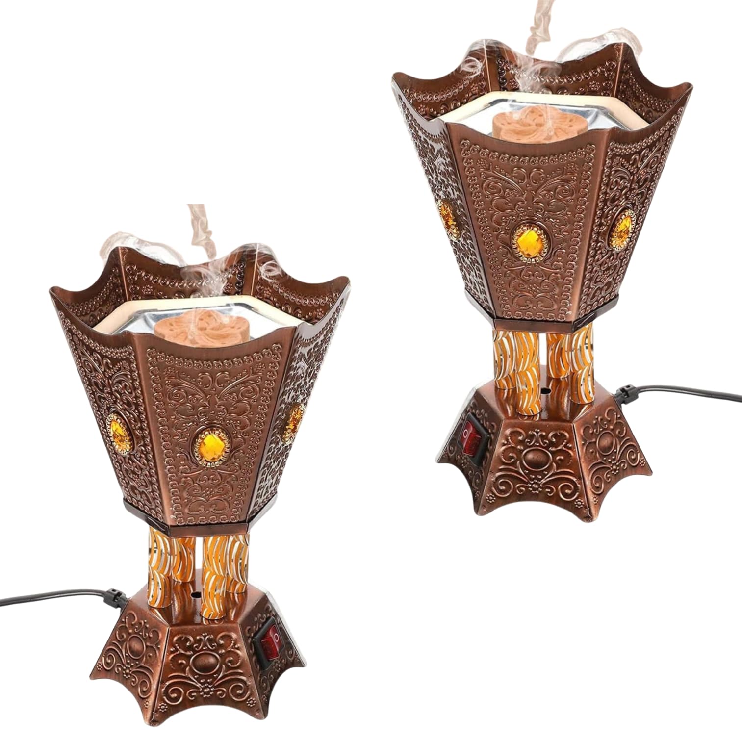 DRUMSTONE (Exclusively Special Buy1 Get 1) Arabic Electric Incense Burner | Middle Eastern Style Censer for Bakhoor, Home & Office | Perfect Gifting for Family & Friends | 15 Years Warranty-image-28