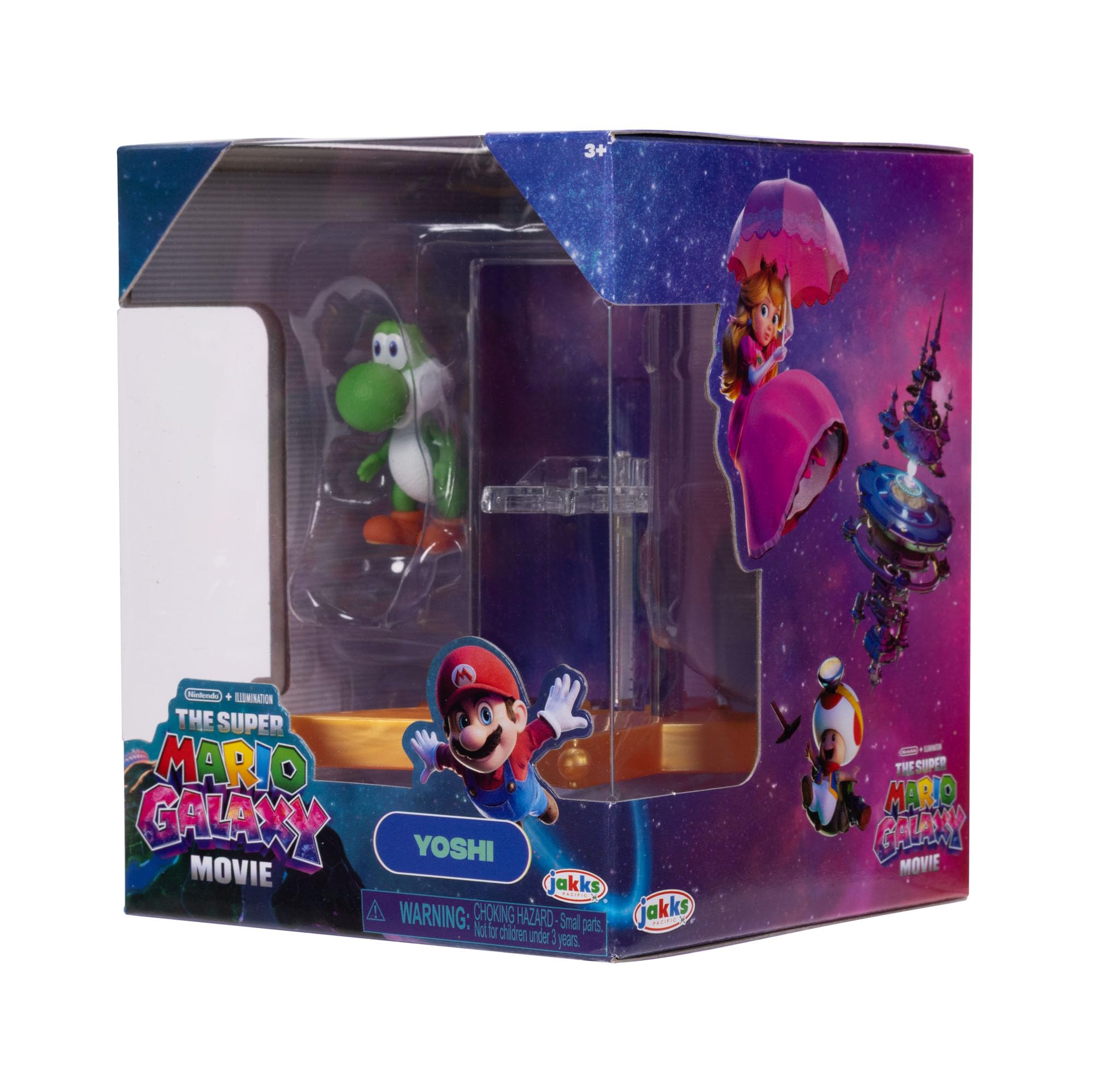 Zestaw figurek akcji 1,5" i wyrzutni gwiazd z filmu Super Mario Galaxy, oficjalnie licencjonowany, 6 figurek i sprężynowe podstawki, zawiera Mario, Luigi, Peach, Bowser Jr., Wonder Bowser Jr., Yoshi