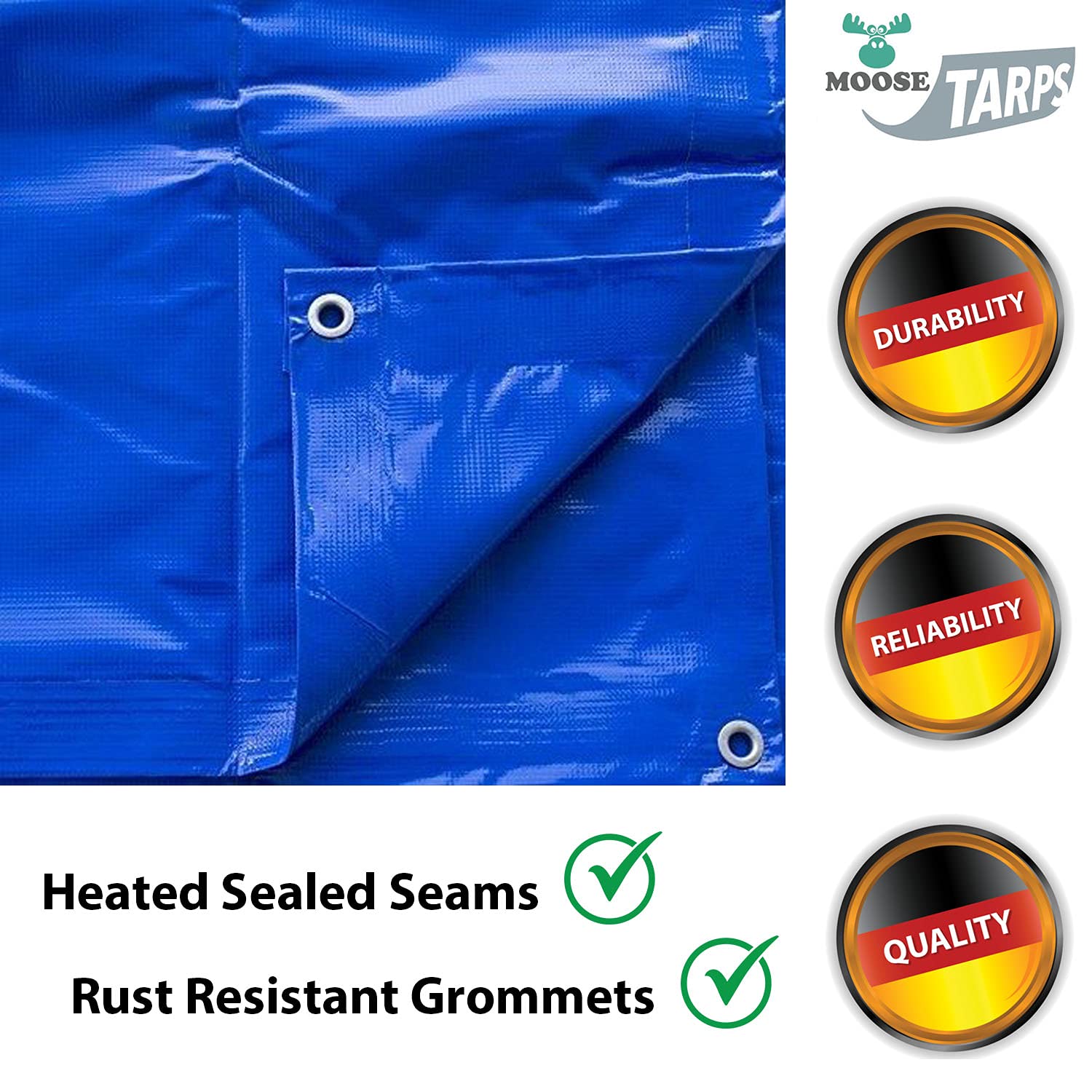 Moose Supply Heavy Duty Tarp, 12mil Thick PVC Vinyl, 20' x 40