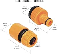 Vista 7 de Garden Hose Connectors Fitting Set Hose Pipe Quick Connector Inlet Adapter for Reels and Carts, Water Connection, Hosepipe Fitting Fits 1/2 & 3/4