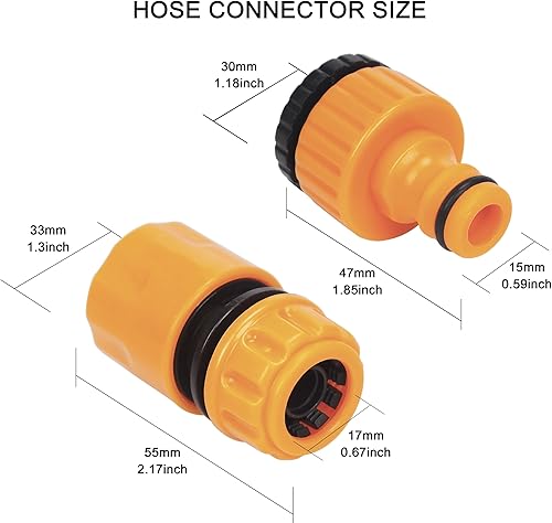 Miniatura 7 de Juego de conectores de manguera de jardín, adaptador de entrada de conector rápido para carretes y carros, conexión de agua, accesorio de manguera