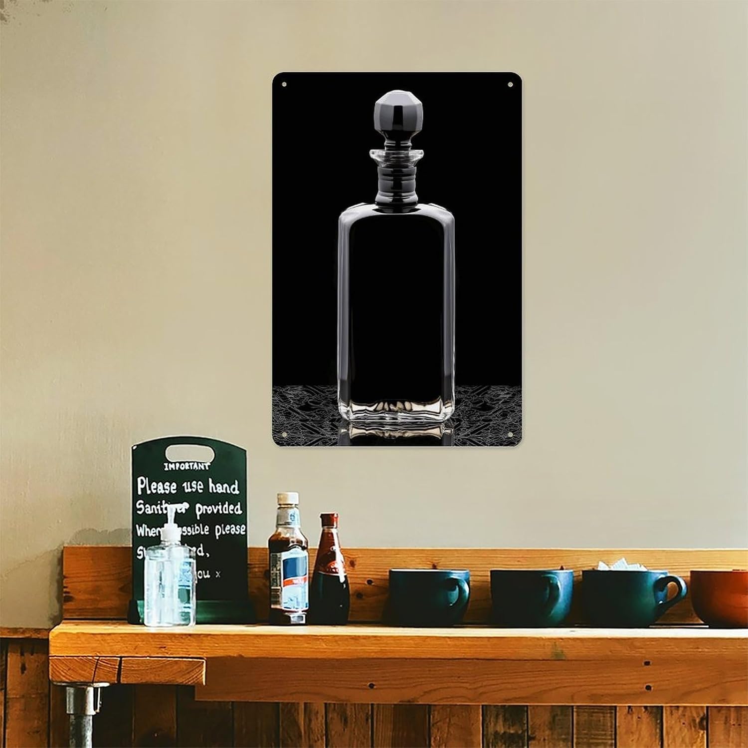 Black Perfume Bottle Tin Sign Wall Art Aluminum Sign image 5