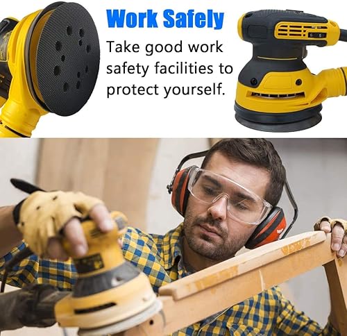 Miniatura 5 de Paquete de 2 almohadillas de lijadora de repuesto para lijadora Dewalt, almohadillas de lijado de gancho y bucle de 5 pulgadas y 8 agujeros para