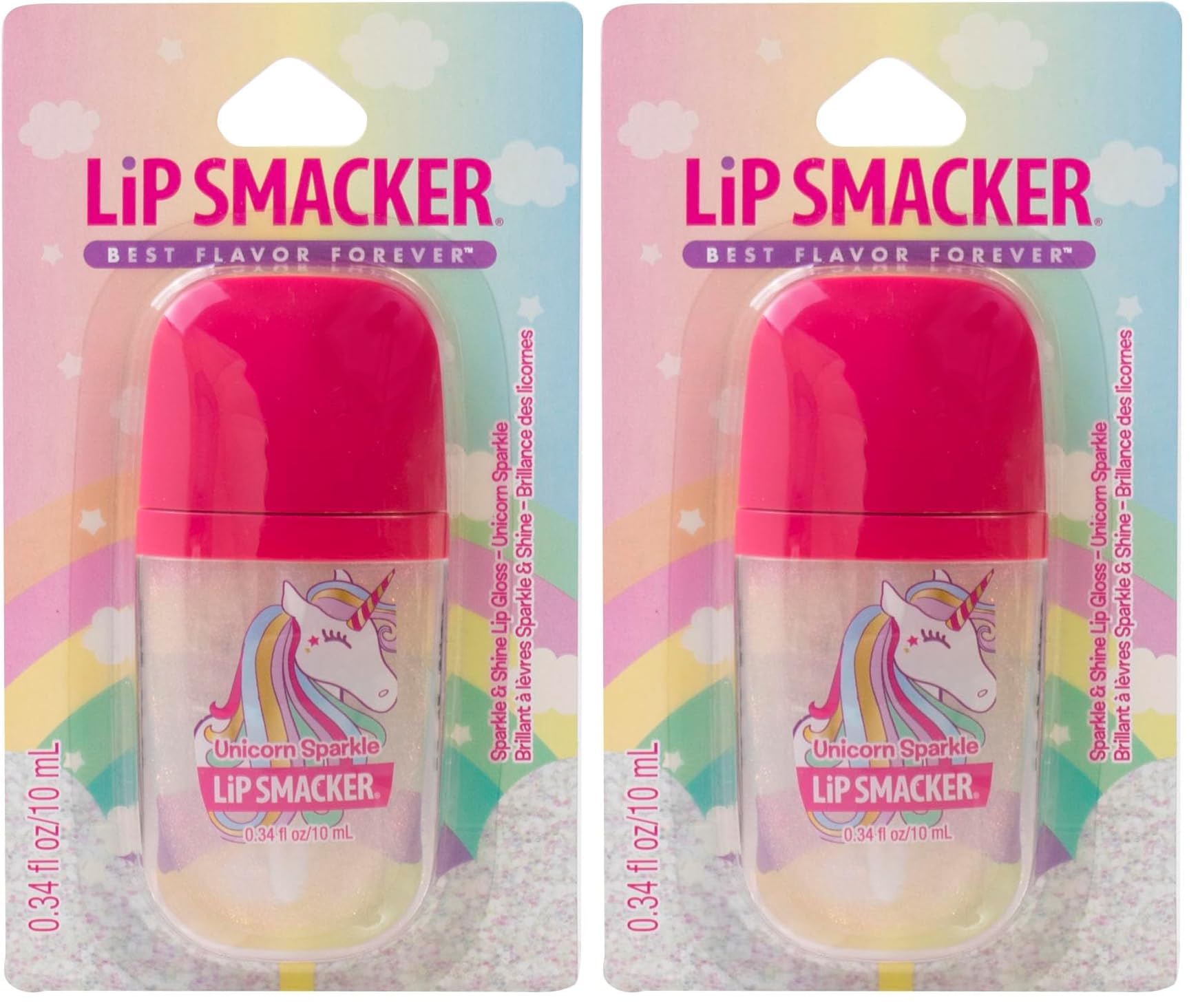 Lip Smacker Sparkle Shine Lip Gloss Glitter High Shine Lip Gloss Unicorn Sparkle Pack of 2