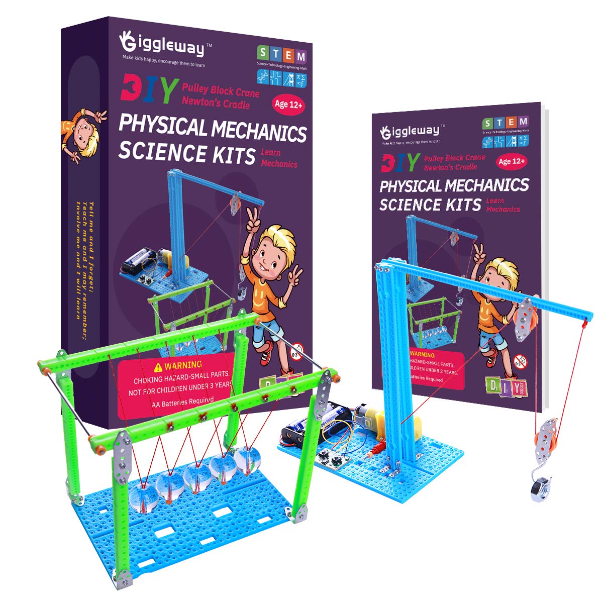 Buy Giggleway Physics Lab Science Kits for Kids, DIY Pulley Crane Kit